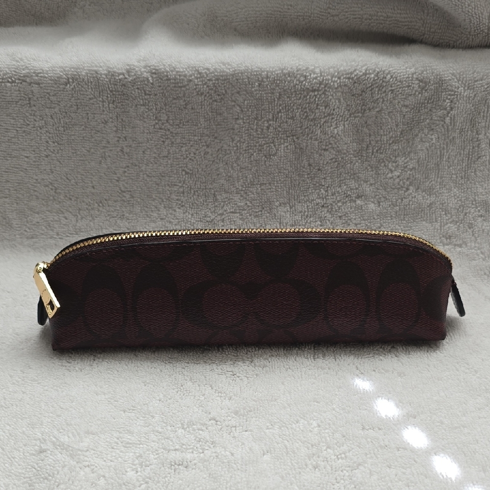 Coach Pencil Case Oxblood Signature